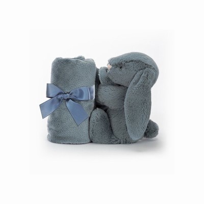 Jellycat Bashful Dusky Blue Conejo Chupetes | VQJG-38574